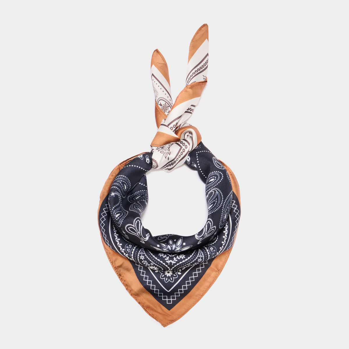 Foulard carr&eacute; satin&eacute; multicolore femme