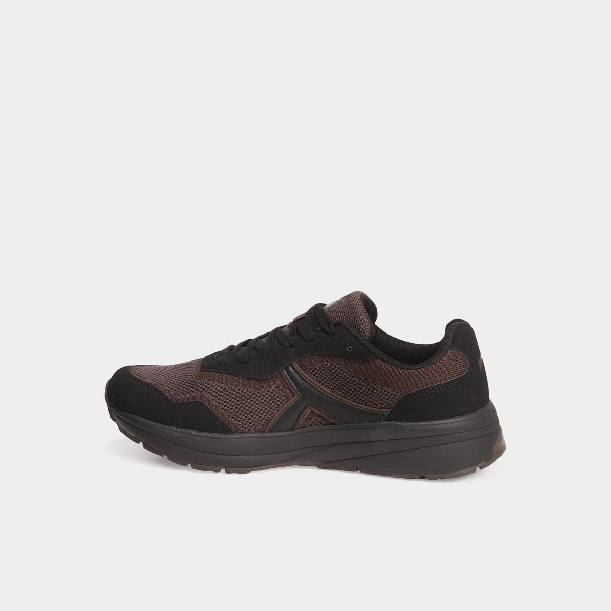 Baskets running de sport &agrave; lacets marron homme