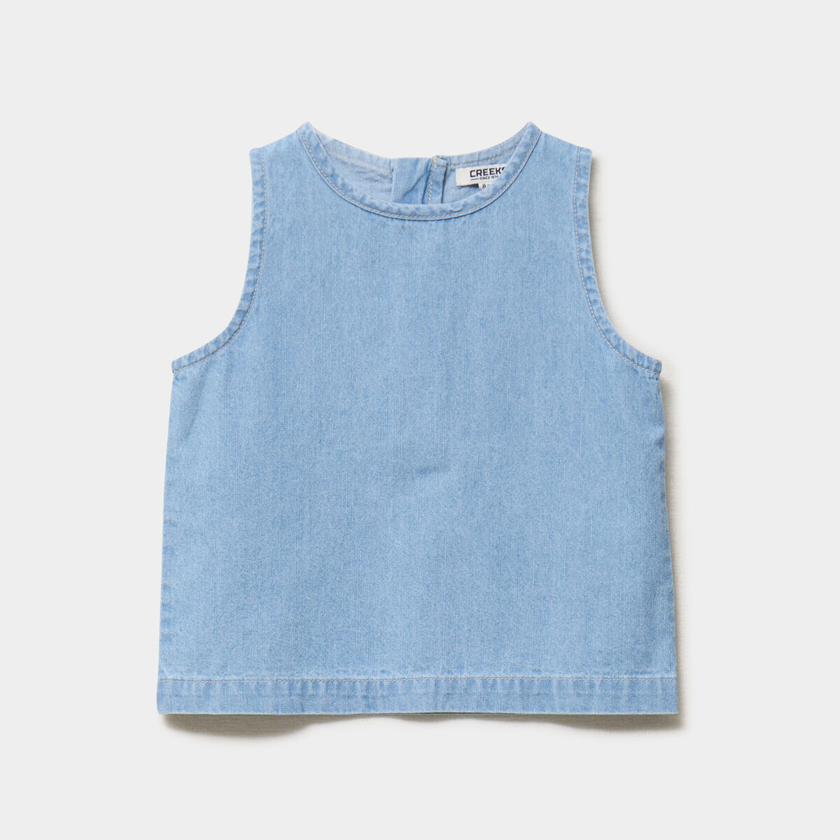 Blouse en jean sans manches coton denim triple stone fille