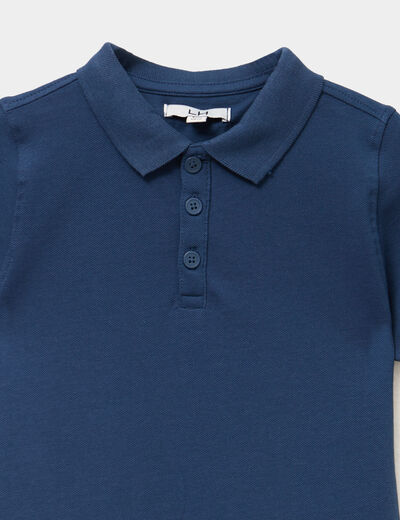 Polo manches courtes à détail brodé bleu marine garçon