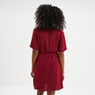Robe courte col cache-coeur bordeaux femme