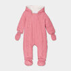 Combinaison pilote zippée à capuche vieux rose bébé fille