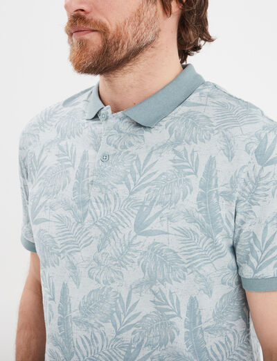 Polo droit manches courtes coton Creeks bleu ciel homme