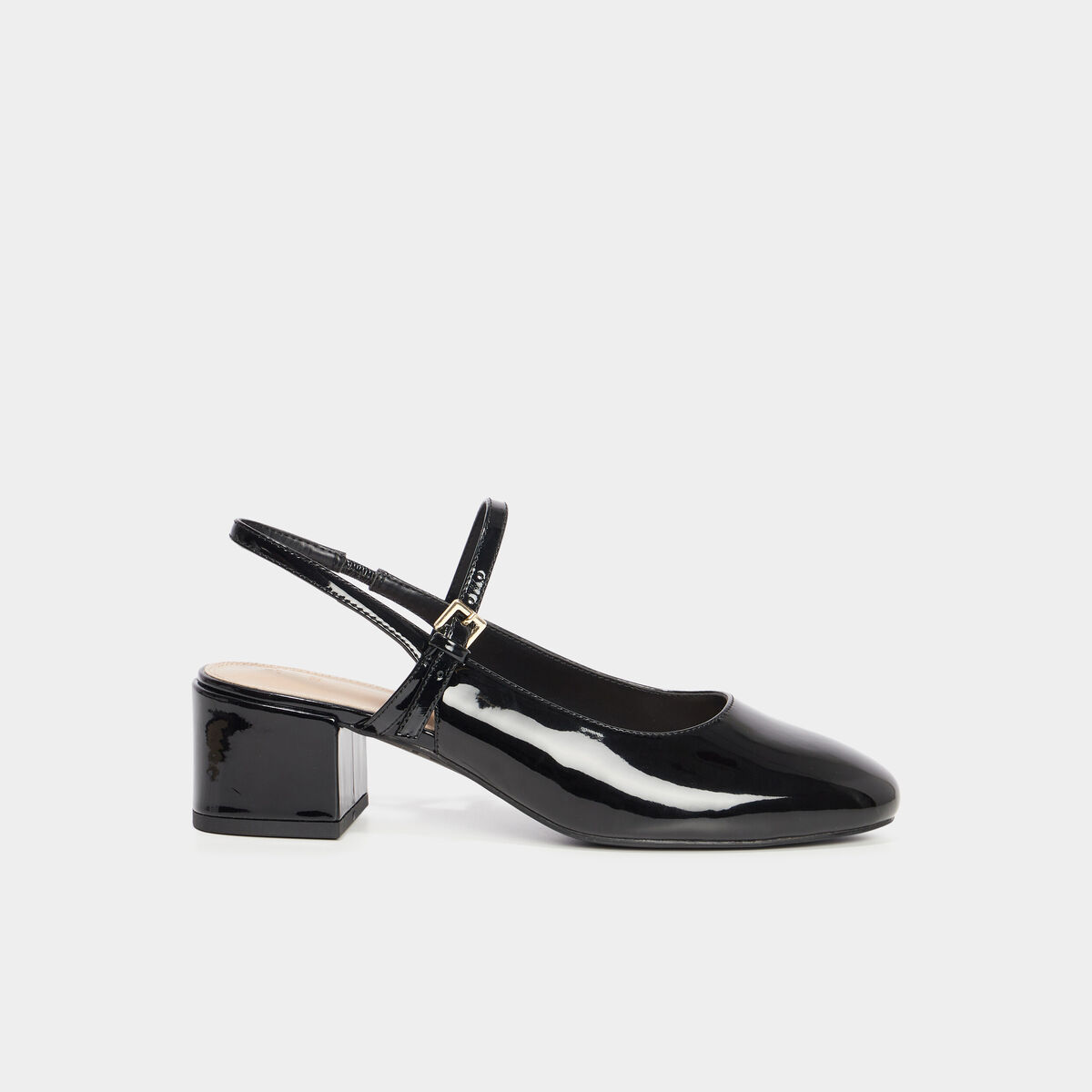 Ballerines &agrave; talons vernies noir femme