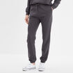 Pantalon jogging droit molleton gris foncé femme