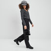 Pantalon large taille haute noir femme