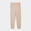 Bas de pyjama jogger en maille beige femme