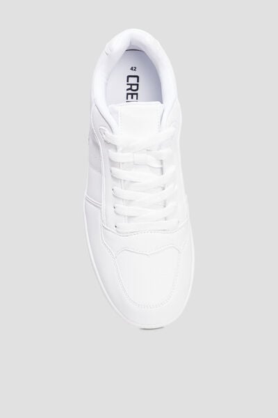 Baskets basses &agrave; lacets blanc homme