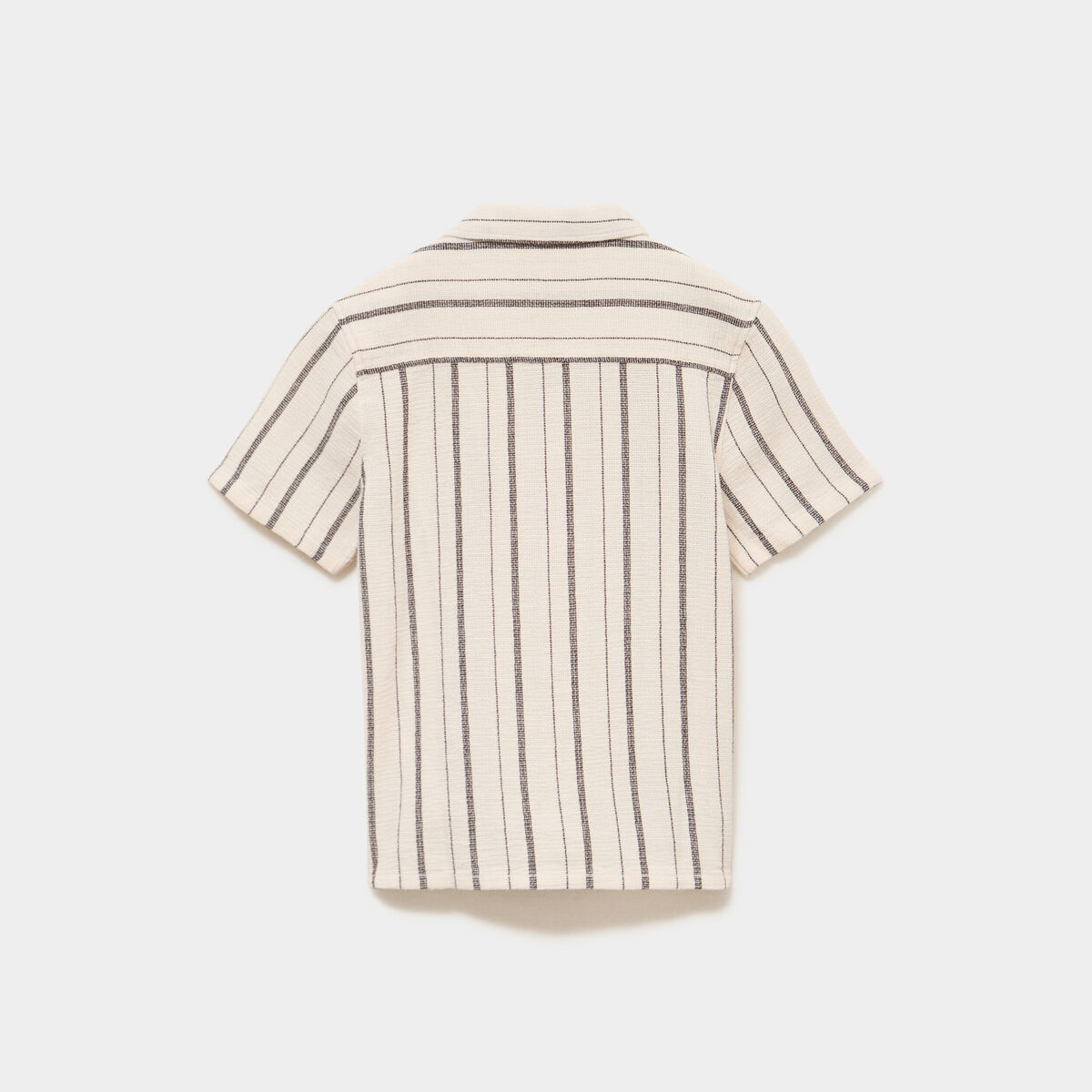 Chemise droite manches courtes coton ivoire gar&ccedil;on