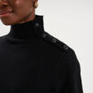 Pull col montant &agrave; boutons noir femme