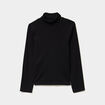 T-shirt coton col roul&eacute; manches longues noir gar&ccedil;on
