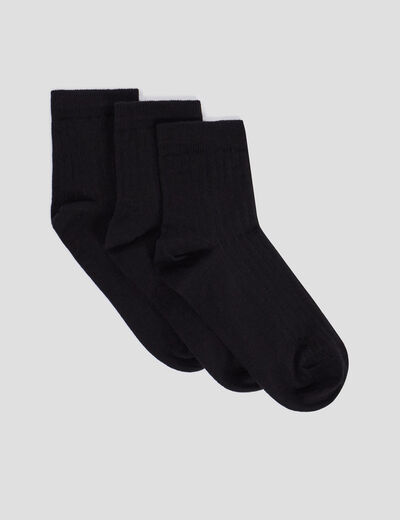 Lot 3 paires chaussettes noir femme