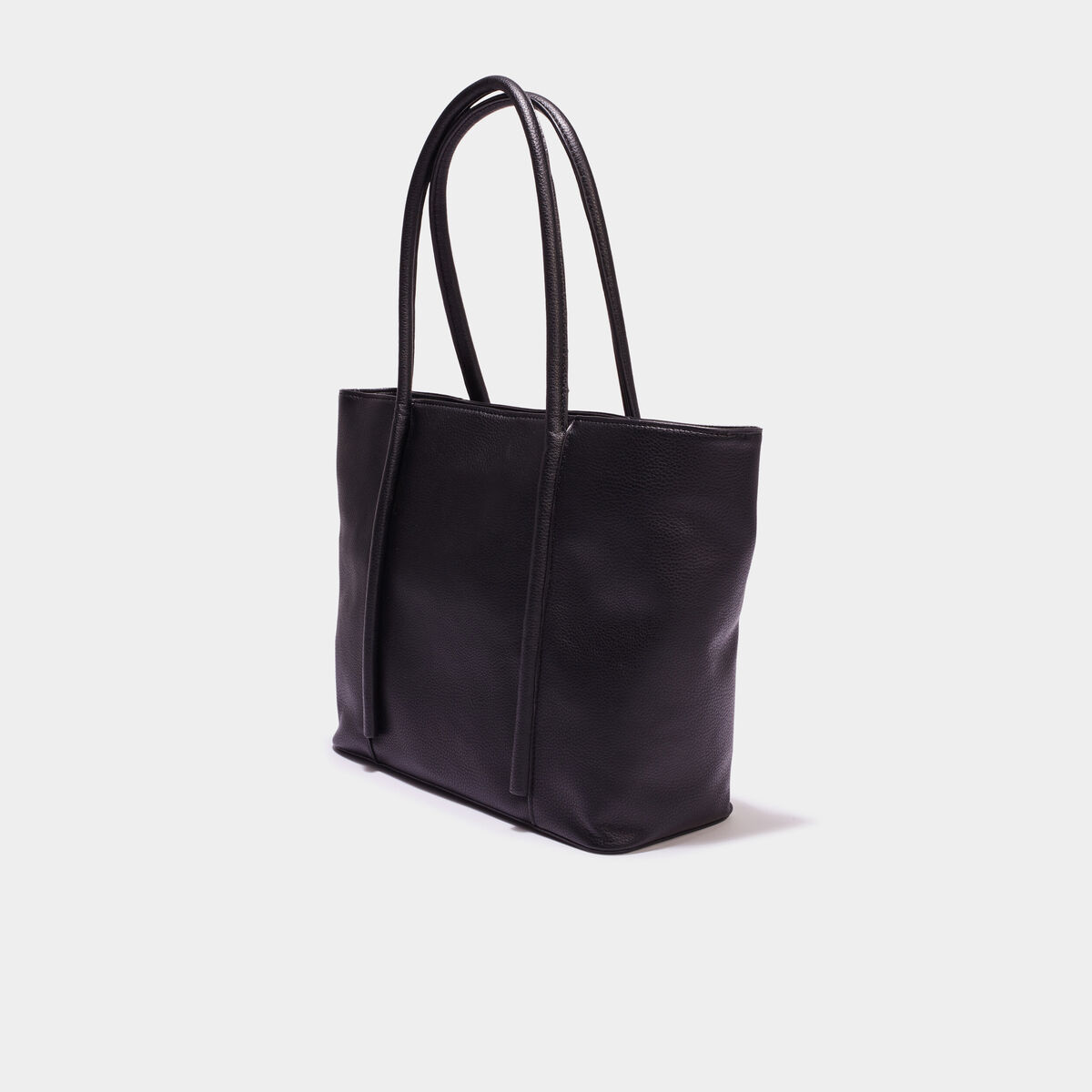 Sac shopper trapèze noir femme