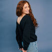Pull col réversible noir femme