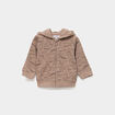Sweat zipp&eacute; &agrave; capuche coton marron clair b&eacute;b&eacute; gar&ccedil;on