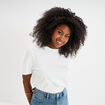 T-shirt col rond manches courtes coton blanc femme
