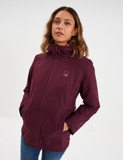 Parka 3-en-1 chaude et imperm&eacute;able prune femme
