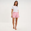 Short de pyjama taille &eacute;lastiqu&eacute;e coton blanc femme