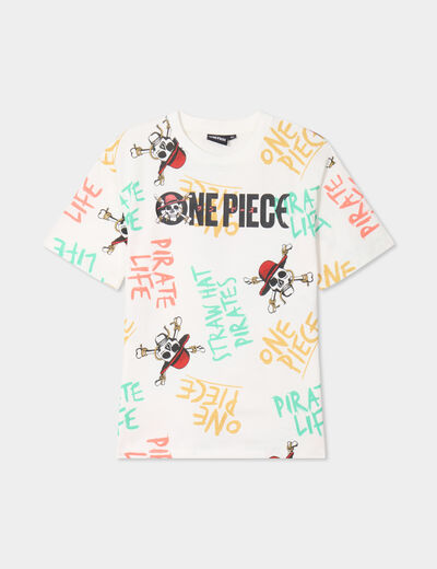 T-shirt manches courtes One Piece blanc garçon