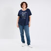 Jeans droit taille haute denim dirty femme grande taille