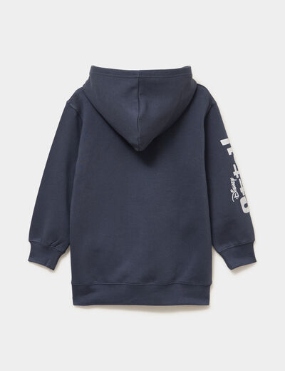 Sweat hoodie oversize Stitch gris fonc&eacute; fille