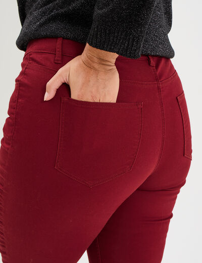 Pantalon straight taille haute Modavista bordeaux femme grande taille