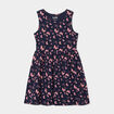 Robe patineuse sans manches coton bleu marine fille
