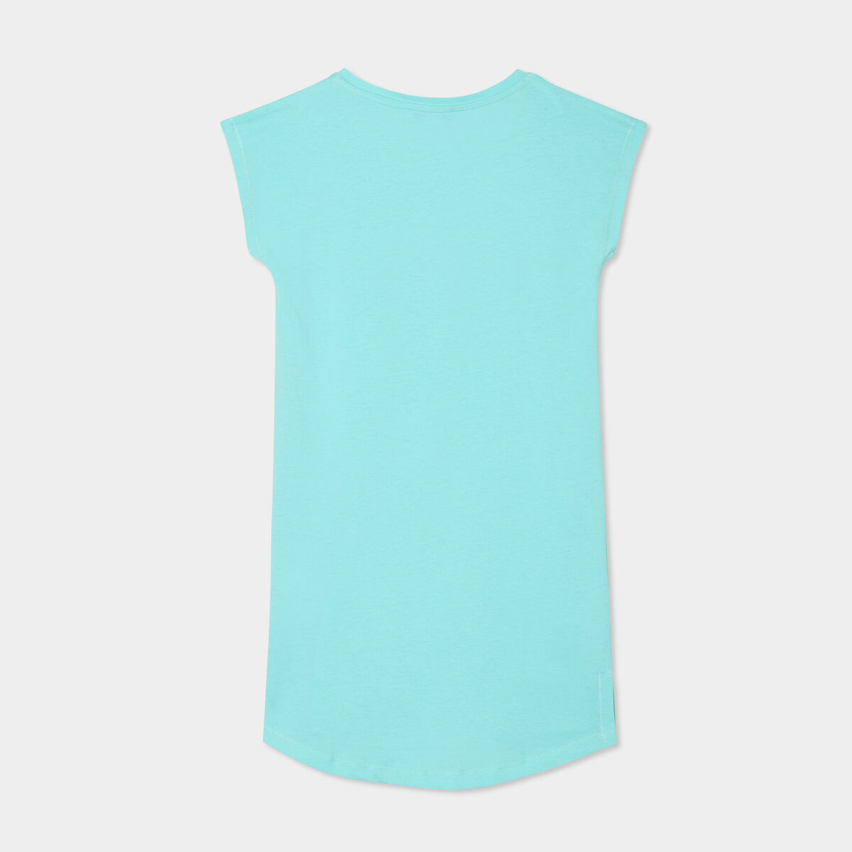 Chemise de nuit manches courtes coton bleu clair fille