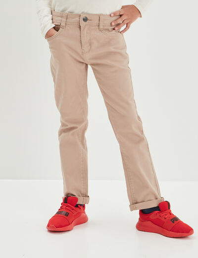 Pantalon regular avec poches sable garçon