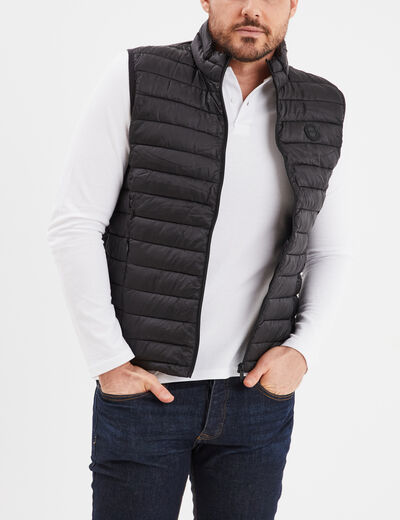 Doudoune sans manches l&eacute;g&egrave;re d&eacute;perlante noir homme