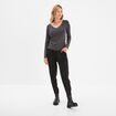 Pantalon en molleton à taille élastiquée noir femme