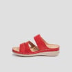 Mules compensées pied large rouge femme