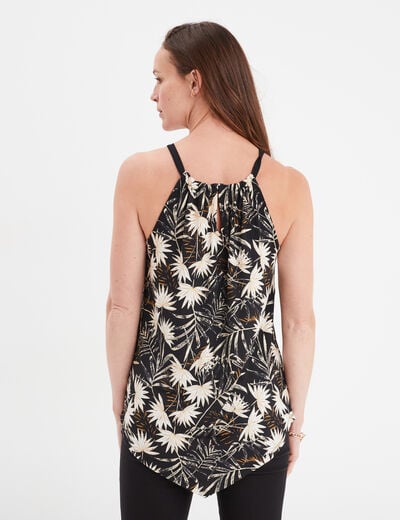 Débardeur asymétrique Mosquitos noir femme