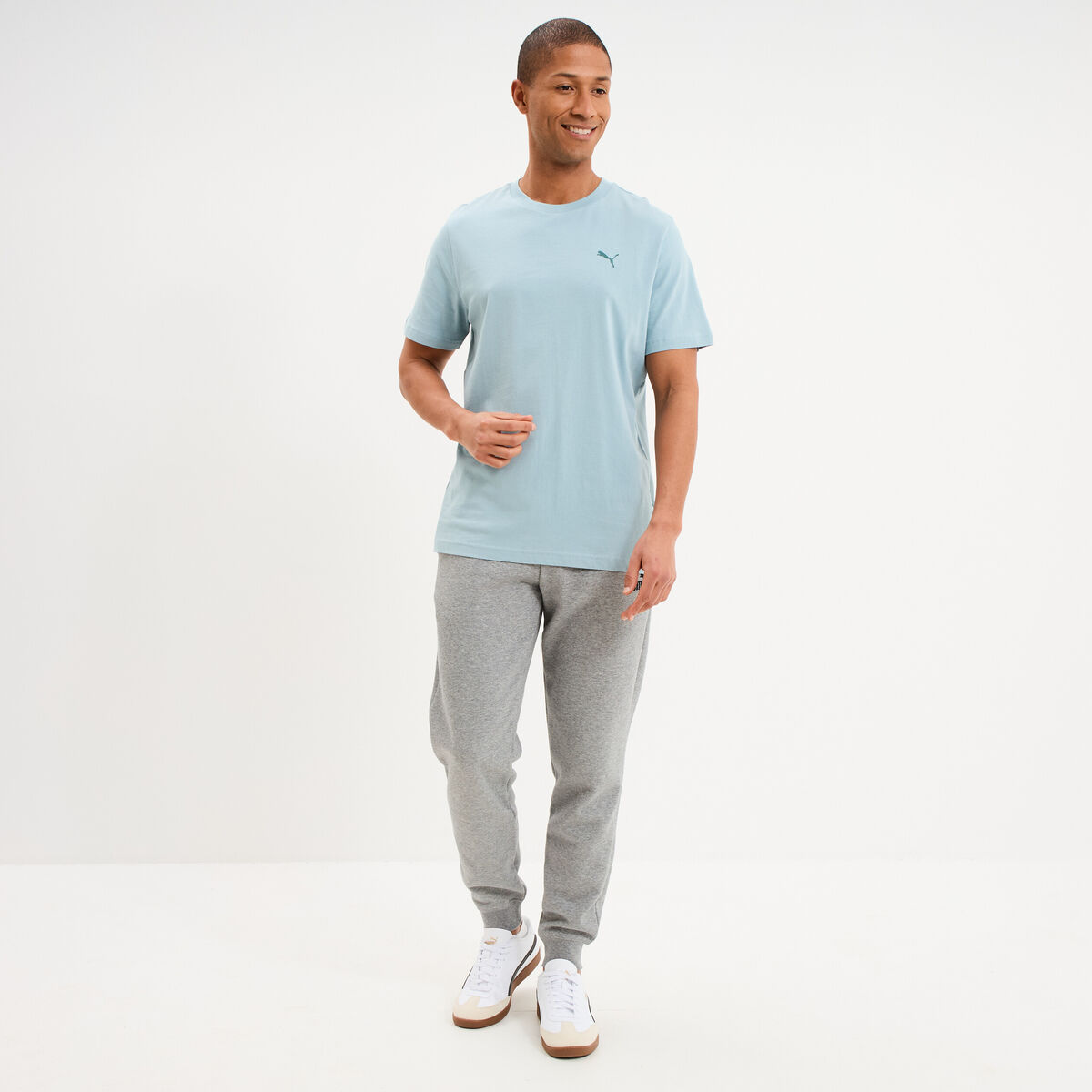 T-shirt manches courtes coton Puma vert &eacute;meraude homme