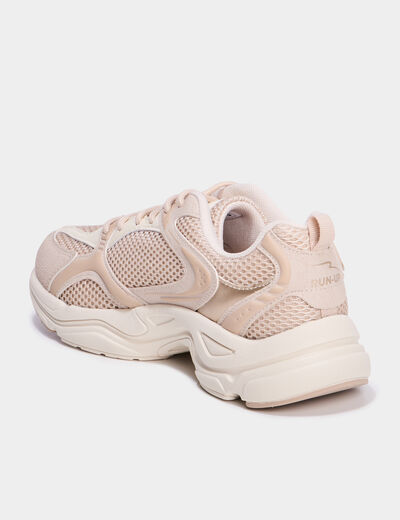 Baskets running &agrave; lacets sable femme