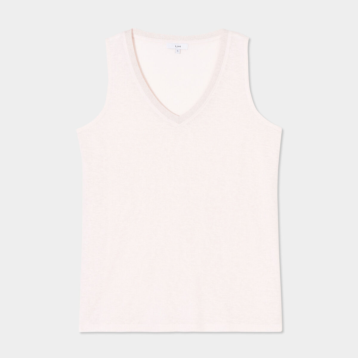 Débardeur col en V sans manches rose clair femme