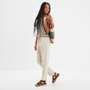 T-shirt col en V à bande métallisée vert kaki femme