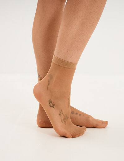 Lot 2 paires socquettes beige femme