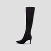 Cuissardes zipp&eacute;es effet su&eacute;dine noir femme