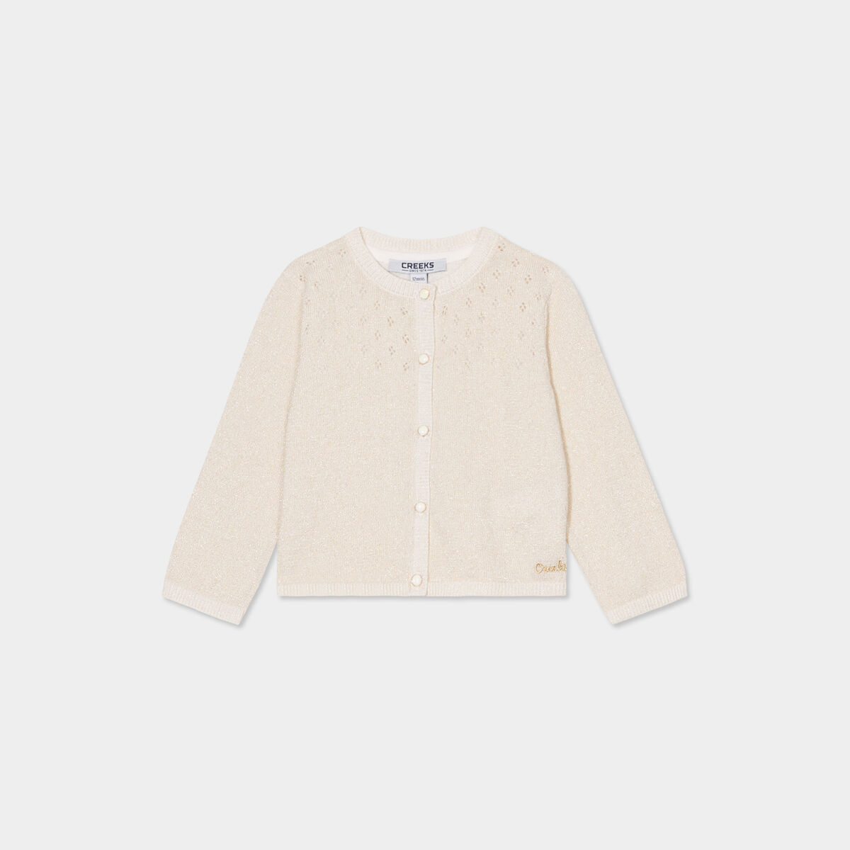 Gilet fils métallisés Creeks blanc bébé fille