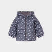 Doudoune oversize zippée à capuche gris foncé bébé fille