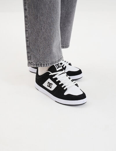 Baskets en cuir su&eacute;dine antid&eacute;rapantes multicolore homme