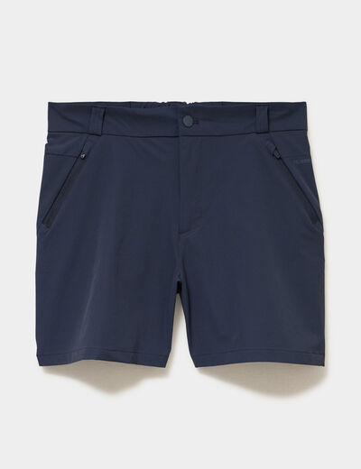 Short droit stretch poches zipp&eacute;es gris fonc&eacute; homme