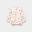 Gilet matelass&eacute; zipp&eacute; volants &eacute;paules creme b&eacute;b&eacute; fille