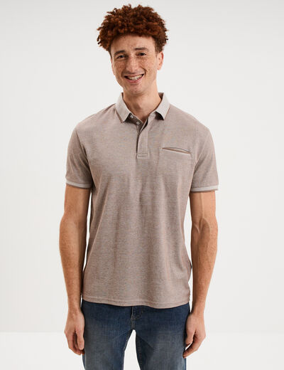Polo manches courtes coupe droite gris homme