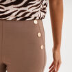 Leggings &agrave; boutons pont marron clair femme