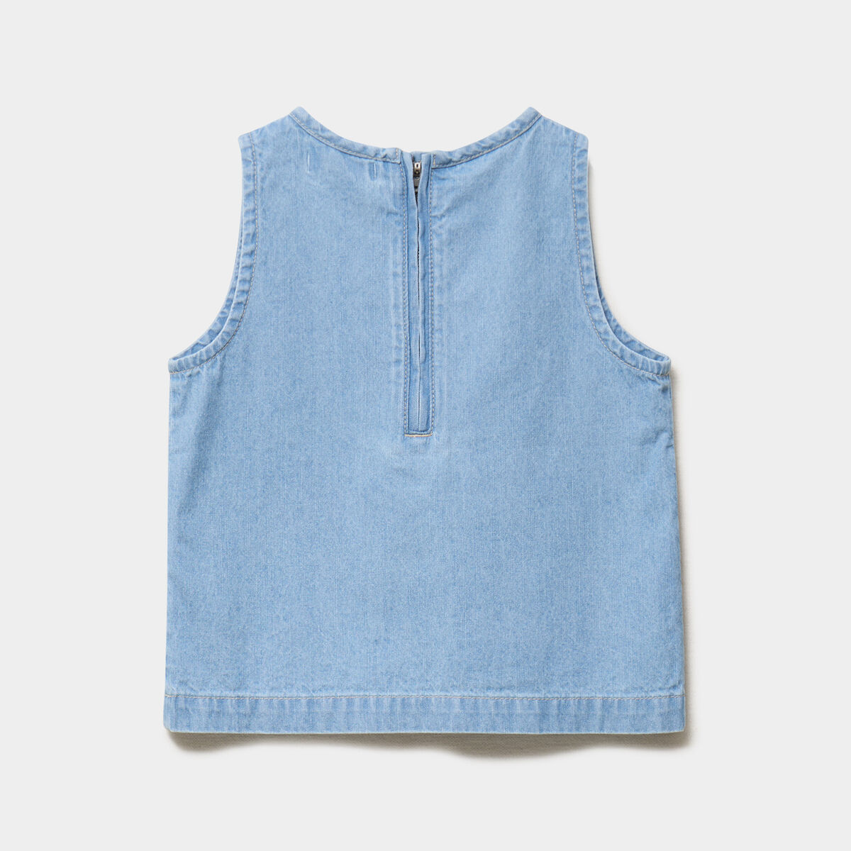 Blouse en jean sans manches coton denim triple stone fille