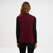 Pull sans manches col rond bordeaux femme