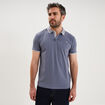 Polo slim manches courtes stretch bleu gris homme