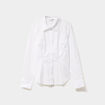 Chemise cintrée manches longues blanc femme